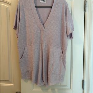 BUCKETLIST Lavender V-Neck Relaxed Knit Dress